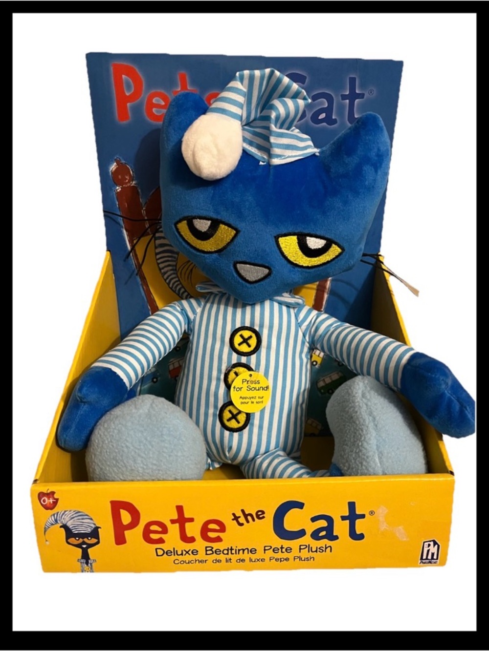 NEW Pete the Cat 14" Plush Bedtime Blue Striped Pajamas NO SOUND